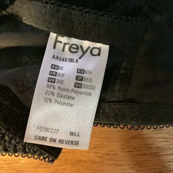 **Freya** Women's Expression Underwire Plunge Bra Black  Style #AA5491 - Picture 5 of 5